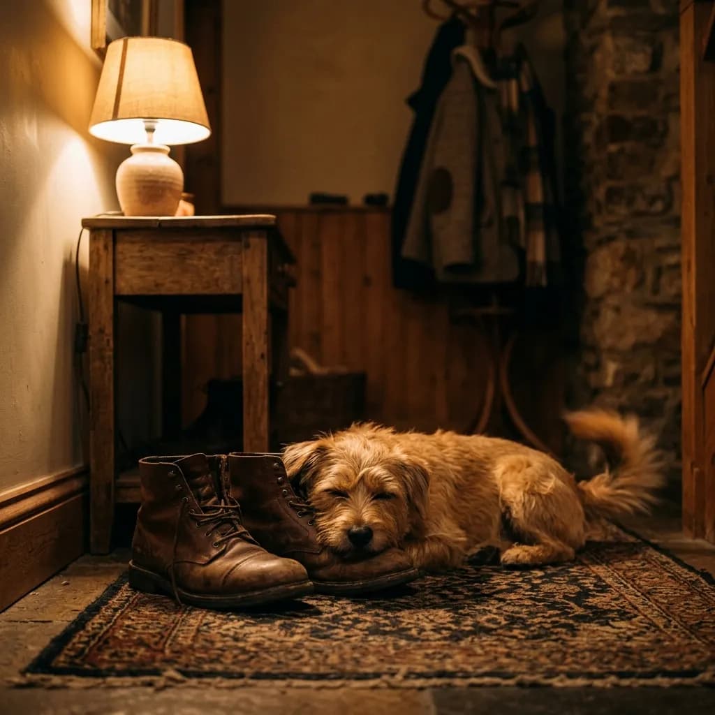 Pet waiting at the door
